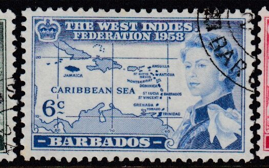 Barbados SG303-305 | Inauguration of British Caribbean Federation 1958 (used)