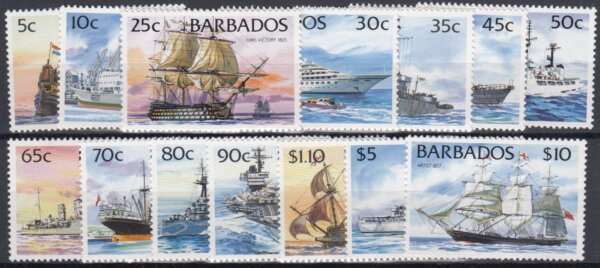 Barbados SG1029A-1042A | Ships Definitives 1994