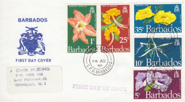 Barbados 1970 | Flowers of Barbados FDC