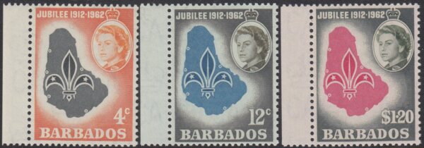 Barbados SG309-311 | Golden Jubilee of Barbados Boy Scout Association
