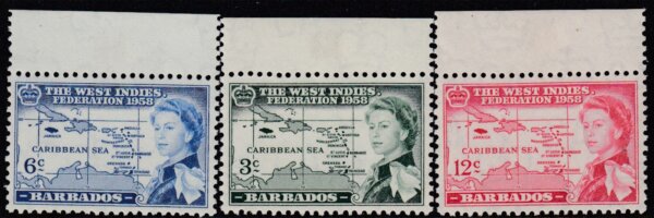 Barbados SG303-305 | Inauguration of British Caribbean Federation 1958