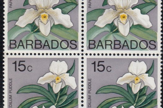 15c stamp block of four from Barbados 1974 Stamp Booklet