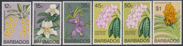 Barbados SG485-500 | Full Set - Orchids of Barbados Definitives 1974-77 (2)