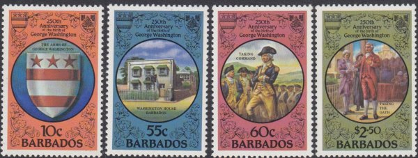 Barbados SG 714-717 | 250th Anniversary of the Birth of George Washington