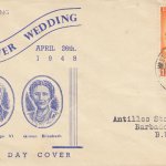 Royal Silver Wedding low value only on illustrated cover, addressed locally with St Lawrence S.O. CDS