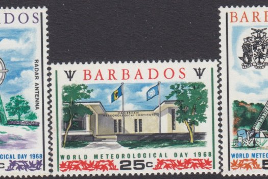 Barbados SG372-374 | World Meteorological Day 1968