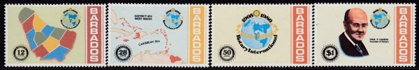 Barbados SG 651-654 | 75th Anniversary of Rotary International