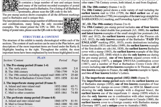 Front page of Stefan Heijtz display "Barbados Postal History 1656-1881"