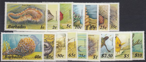 Barbados SG763A - 778A | Marine Life Definitives (without imprint date) 1985