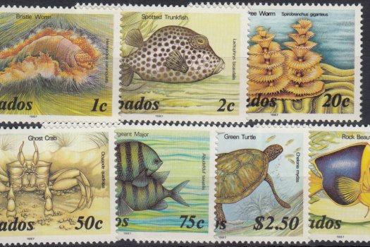 Barbados SG763B - 777B | Marine Life Definitives (with"1987" imprint date) 1987
