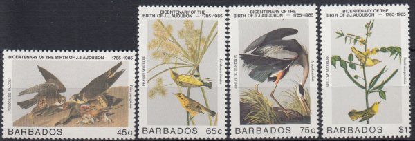 Barbados SG784-787 | Birth Centenary of John J Audubon