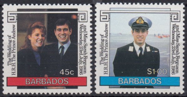 Barbados SG822-823 | Royal Wedding of Prince Andrew & Sarah Ferguson