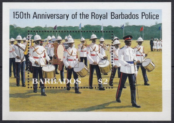 Barbados SGMS793 | 150th Anniversary of Royal Barbados Police Souvenir Sheet