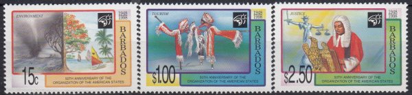 Barbados SG1122-1124 | 50th Anniversary of Organisation of American States