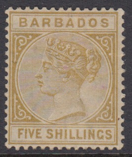 Barbados SG103 | 5/- Bistre Victorian Keyplate