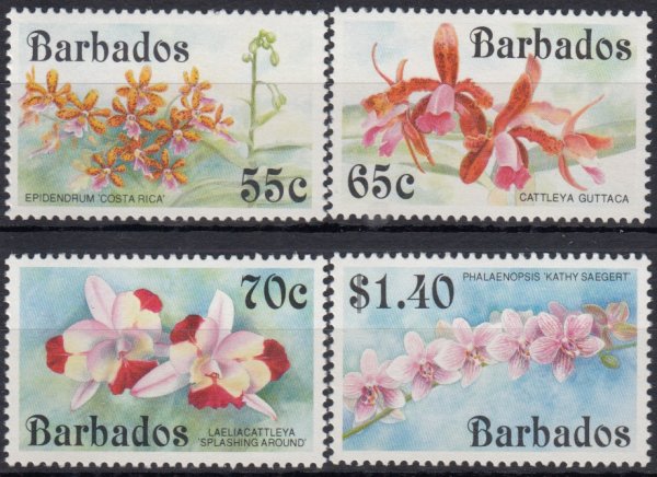 Barbados SG979-982 | Orchids