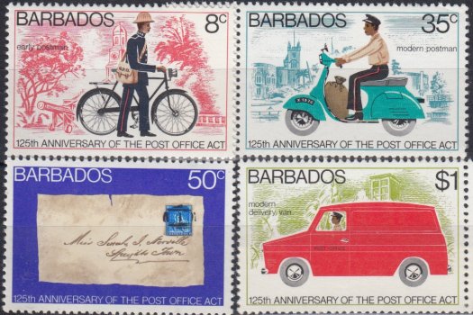 Barbados SG565-568 | 125th Anniversary of The Post Office Act