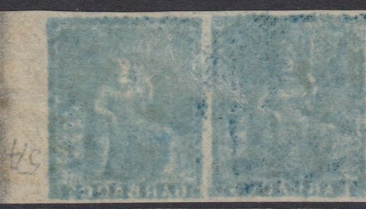 Barbados SG5a | 1d Slate Blue pair (rear)