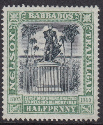 Barbados SG146 | Nelson Centenary MM ½d