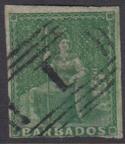 Barbados SG7 | 1/2d Yellow-Green (used)