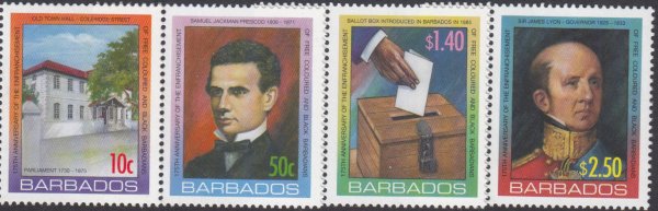 Barbados SG1302-1305 | 175th Anniversary of Enfranchisement