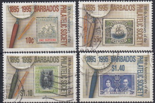 Barbados SG1066-69 | Centenary of Barbados Philatelic Society (Used)