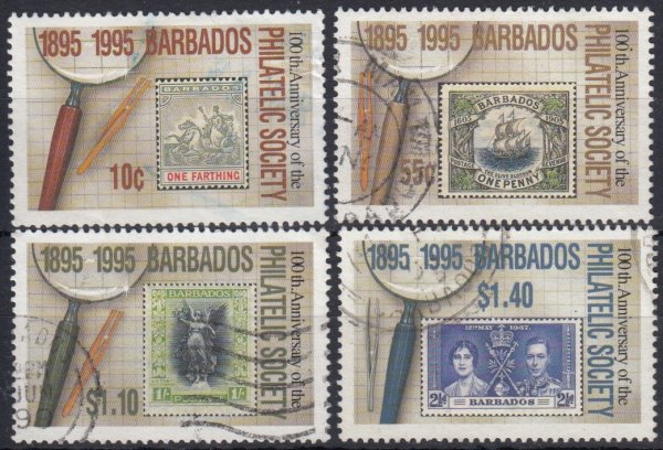 Barbados SG1066-69 | Centenary of Barbados Philatelic Society (Used)