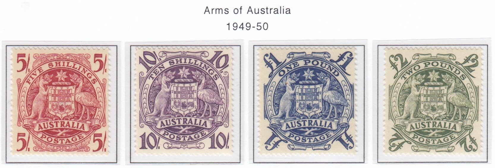 Australian Arms High Values 1949-50