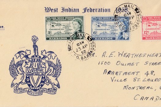 Barbados 1958 | West Indian Federation FDC illustrated cover