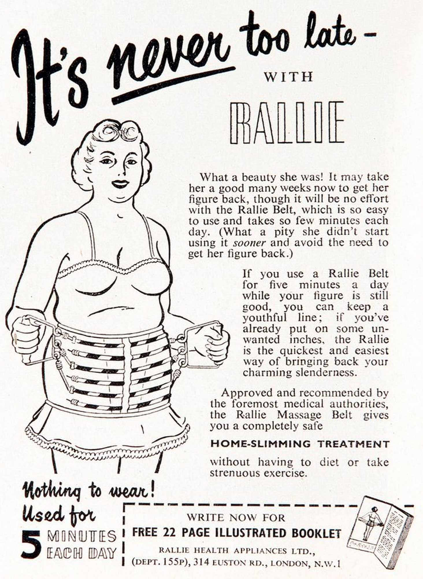 Rallie Health Appliances waist slimming exercise belt - 1950's