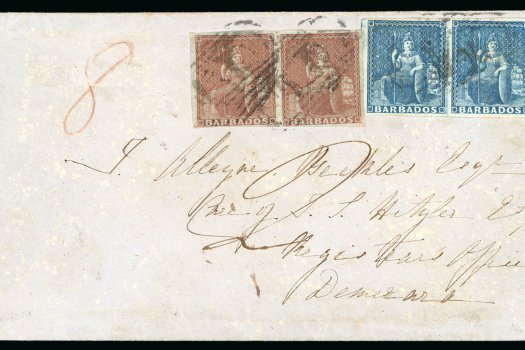 Lot 40558 - 1860 (Jun 19) envelope from Bridgetown to British Guiana