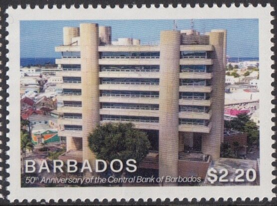 50th Anniversary of the Central Bank in Barbados - $2.20 Tom Adams Financial Centre