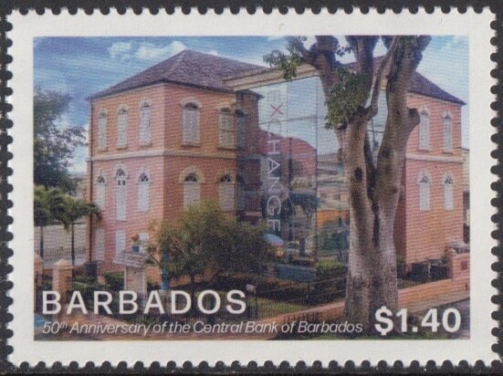 50th Anniversary of the Central Bank in Barbados - $1.40 Exchange Interactive Centre