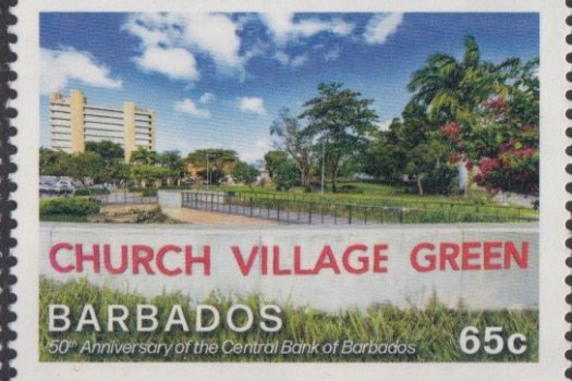 50th Anniversary of the Central Bank in Barbados - 65c Church Village Green