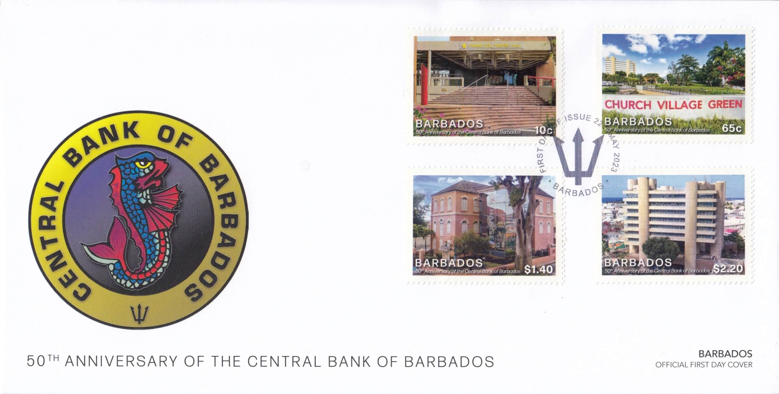 50th Anniversary of the Central Bank in Barbados First Day Cover