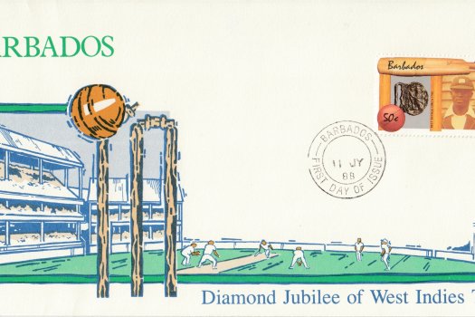 Barbados 1988 | Diamond Jubilee of West Indies Tours 50c only FDC