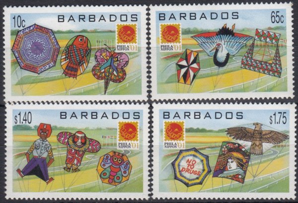 Barbados SG1189-1192 | Philanippon 2001 Stamp Exhibition (Kites)