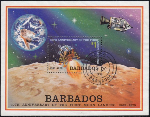 Barbados 1979 | SGMS 645 Space Project Commemorations Mini Sheet (Used)