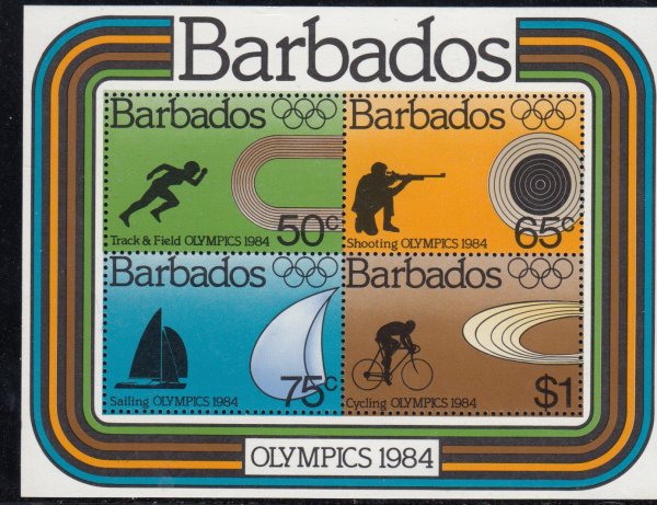 Barbados MS749 | Olympic Games Los Angeles 1984 Souvenir Sheet