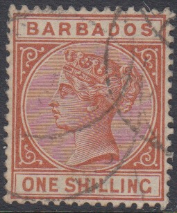 Barbados SG102 | 1/- Chestnut (used)