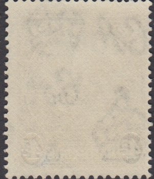 Barbados SG253d | 4d Black p14 1938-47 George VI Badge of the Colony (rear)