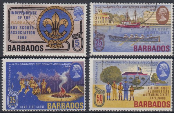 Barbados SG393-396 | Independence of the Barbados Boy Scouts Association (used)