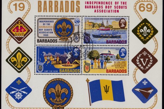 Barbados SGMS397 | Independence of the Barbados Boy Scouts Association Souvenir Sheet (used)