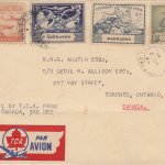 Barbados to Toronto via Trinidad TCA First Flight Cover 2nd December 1949