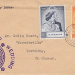 Royal Silver Wedding on plain cover, with private cachet, addressed locally with St Lawrence S.O. CDS