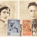 Royal Silver Wedding on pre printed postcard of Geo VI and Elizabeth Bowes-Lyon, tied with AIRMAIL G.P.O. BARBADOS cancel
