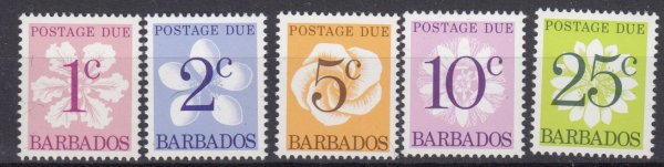 Barbados SGD14a-18a | Postage Due 1974-85 p15x14