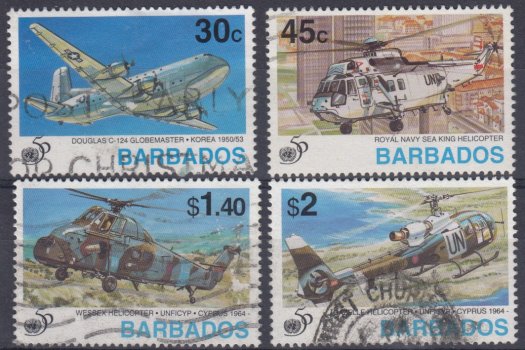 Barbados SG1058-1061 | 50th Anniversary of United Nations (Used)