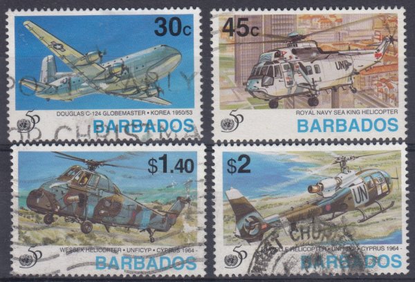 Barbados SG1058-1061 | 50th Anniversary of United Nations (Used)