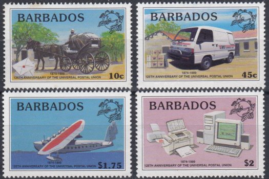 Barbados SG1148-1151 | 125th Anniversary of Universal Postal Union
